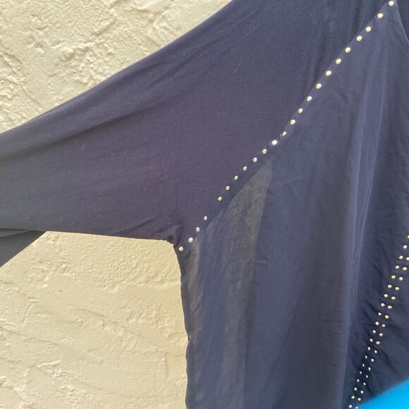 Black studded Melissa Paige woman’s plus top - Picture 2 of 7